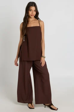 boohoo Ensemble Caraco Long Et Pantalon Large À Jambes Larges Effet Lin<Femme Ensembles