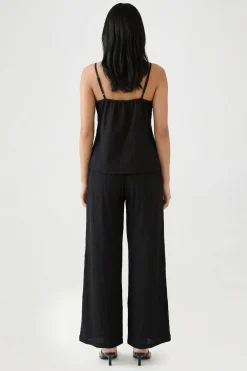 Ensemble Caraco À Nœud Frontal Et Pantalon Large En Gaze De Coton