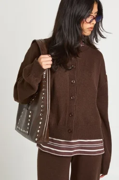 Ensemble Cardigan Ample à Col Rond Tricoté et Pantalon Large Assorti
