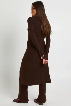boohoo Ensemble cardigan à boutons long et pantalon à jambes larges<Femme Pulls Et Gilets|Toutes Les Mailles