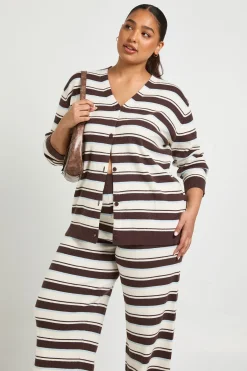 boohoo Ensemble Cardigan Boyfriend et Pantalon Large en Maille Côtelée Super Douce Grande Taille< Loungewear