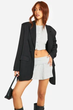 Ensemble cardigan à côtes brossées et mini-jupe