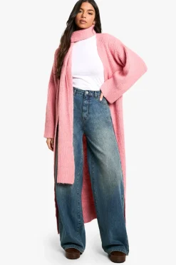 Ensemble cardigan maxi tricoté et écharpe oversize