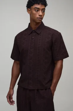 Ensemble Chemise Ample Oversize Brodée En Coton Et Pantalon Baggy À Cordon De Serrage Allongé