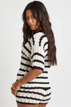 Ensemble Chemise À Col Et Short À Rayures Crochet