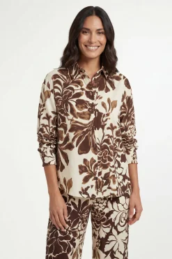 Ensemble Chemise Coordonnée À Imprimé Fleuri Et Boutonnage