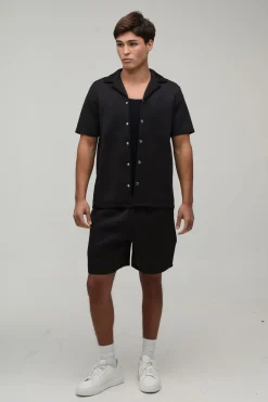 boohooMAN Ensemble Chemise Coupe Regular Et Short Ample En Scuba<Homme Ensembles