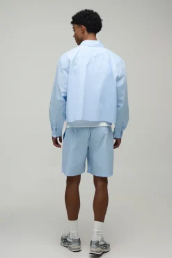 Ensemble Chemise Coupe Régulière Et Short Ample Broderie Florale