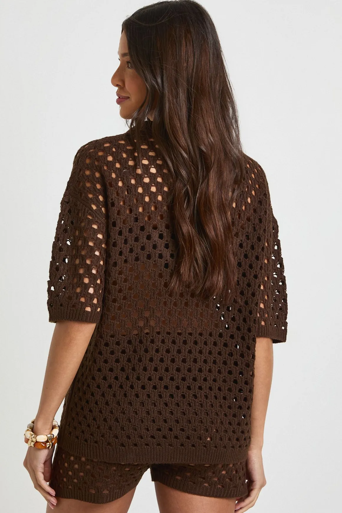 Ensemble Chemise De Plage Oversize Au Crochet Et Short Assorti