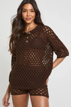 Ensemble Chemise De Plage Oversize Au Crochet Et Short Assorti