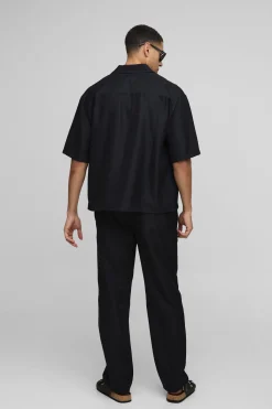 boohooMAN Ensemble chemise en sergé doux oversize et pantalon<Homme Ensembles