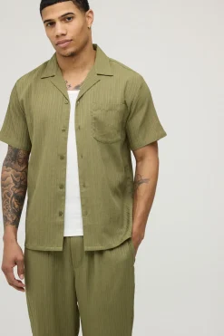 Ensemble Chemise Et Pantalon À Plis Irréguliers Coupe Régulière Col Châle Profond