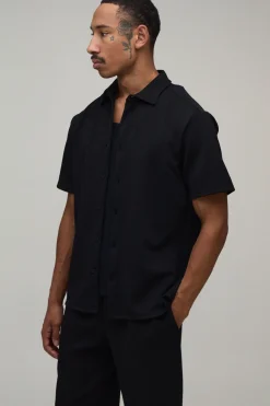 Ensemble chemise et pantalon en jersey à manches courtes et à chevrons