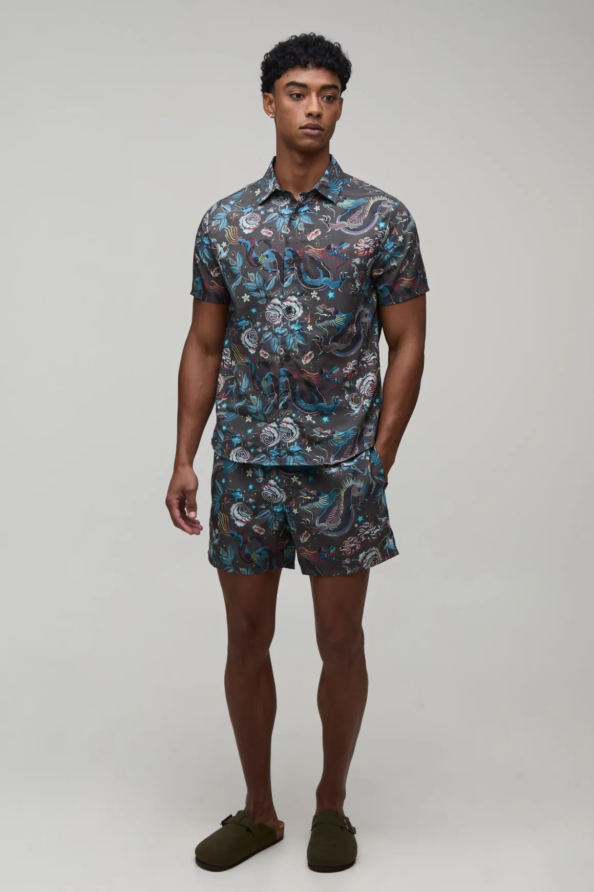 Ensemble Chemise Et Short Coupe Regular À Imprimé Dragon
