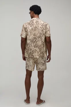 Ensemble Chemise Et Short De Bain Imprimé Synthétique
