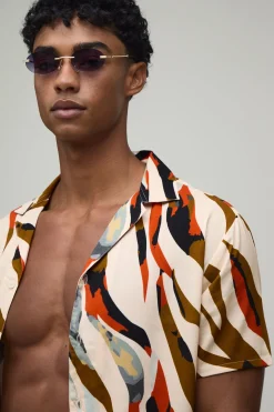 Ensemble Chemise Et Short De Bain Imprimé Zèbre Abstrait