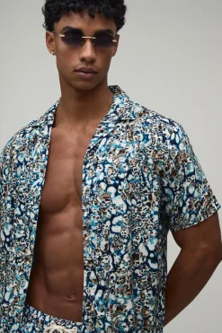 Ensemble Chemise Et Short De Bain Imprimé Animal Abstrait