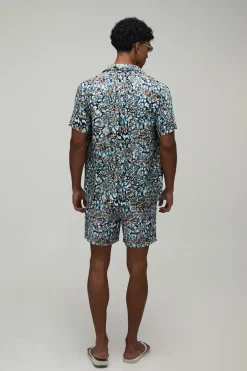Ensemble Chemise Et Short De Bain Imprimé Animal Abstrait
