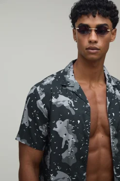 boohooMAN Ensemble Chemise Et Short De Bain Imprimé Camouflage<Homme Ensembles