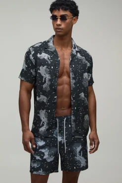 boohooMAN Ensemble Chemise Et Short De Bain Imprimé Camouflage<Homme Ensembles