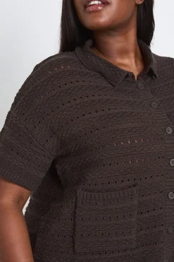 boohoo Ensemble Chemise Et Short En Crochet Grande Taille<Femme Ensembles|Tenues De Plage