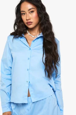 boohoo Ensemble chemise et short en popeline de coton<Femme Ensembles