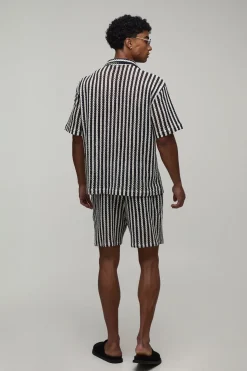 Ensemble Chemise Et Short Oversize À Tissage Ajouré