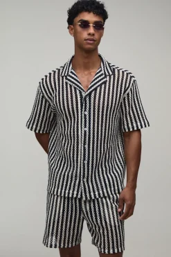 Ensemble Chemise Et Short Oversize À Tissage Ajouré