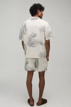 boohooMAN Ensemble Chemise Et Short Oversize À Imprimé Palmiers<Homme Ensembles