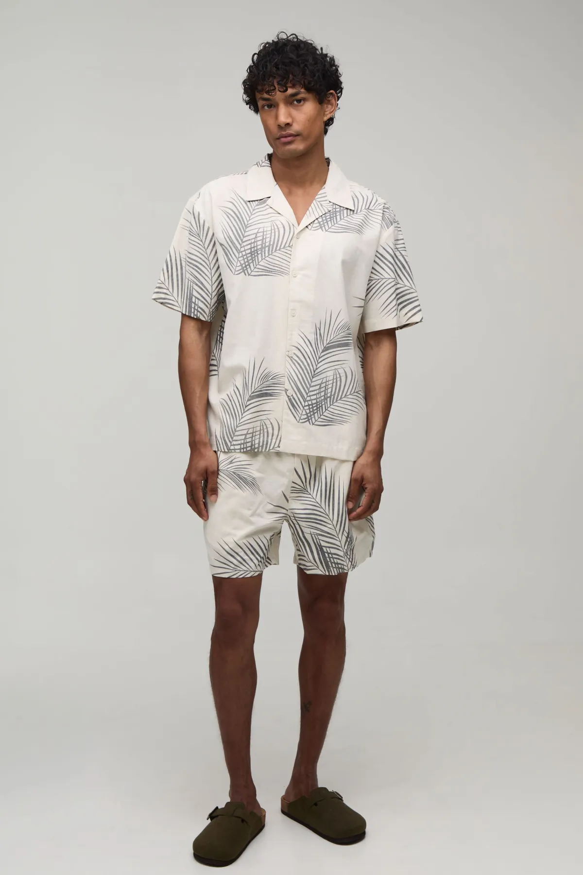 boohooMAN Ensemble Chemise Et Short Oversize À Imprimé Palmiers<Homme Ensembles