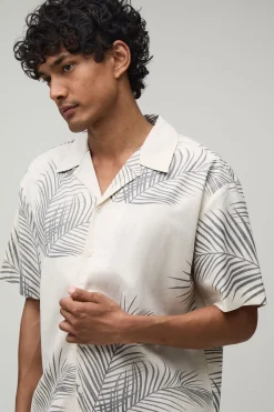 boohooMAN Ensemble Chemise Et Short Oversize À Imprimé Palmiers<Homme Ensembles