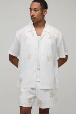Ensemble Chemise Et Short Oversize Avec Appliqué Au Crochet