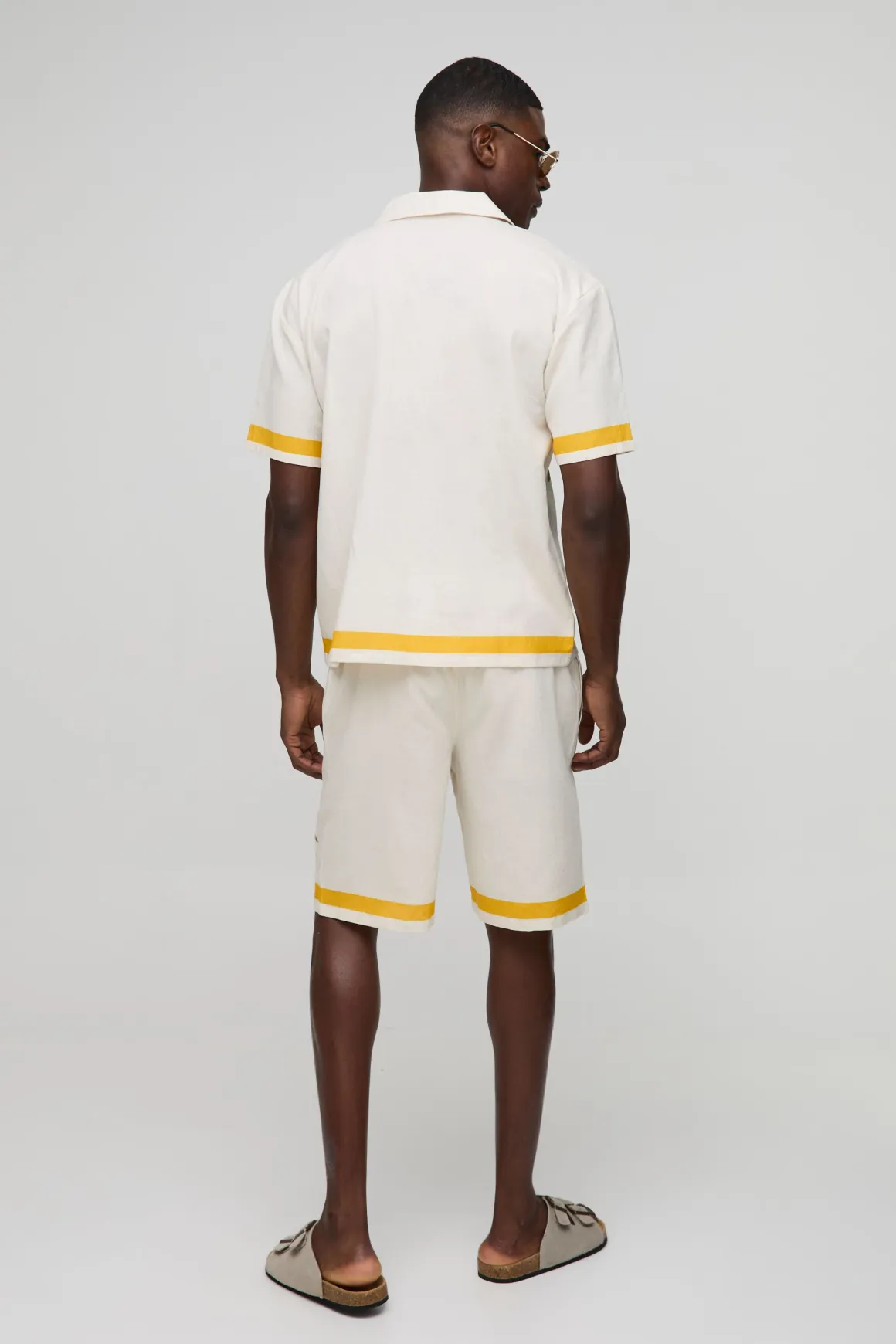 Ensemble chemise et short surdimensionné en mélange de lin Paradise
