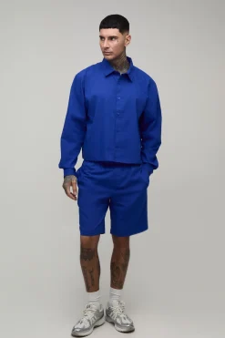 boohooMAN Ensemble Chemise Haute Oversize Boxy Courte & Short Ample<Homme Ensembles|Tout Afficher