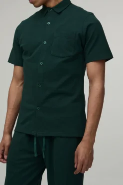 boohooMAN Ensemble Chemise Manches Courtes Coupe Ajustée Et Pantalon Fuselé<Homme Ensembles