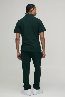 boohooMAN Ensemble Chemise Manches Courtes Coupe Ajustée Et Pantalon Fuselé<Homme Ensembles