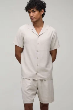 Ensemble Chemise À Manches Courtes Et Short Coupe Régulière