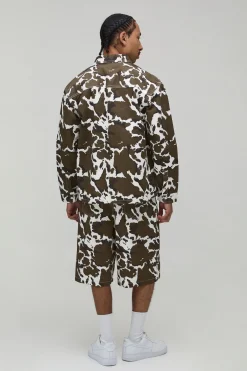 boohooMAN Ensemble Chemise Manches Longues et Short Imprimé Vache Oversize<Homme Ensembles