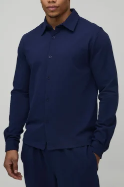 Ensemble Chemise à Manches Longues Coupe Classique et Pantalon Fuselé