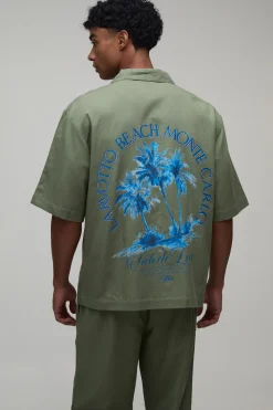 Ensemble Chemise Monte Carlo Oversize À Manches Courtes Et Pantalon Ample