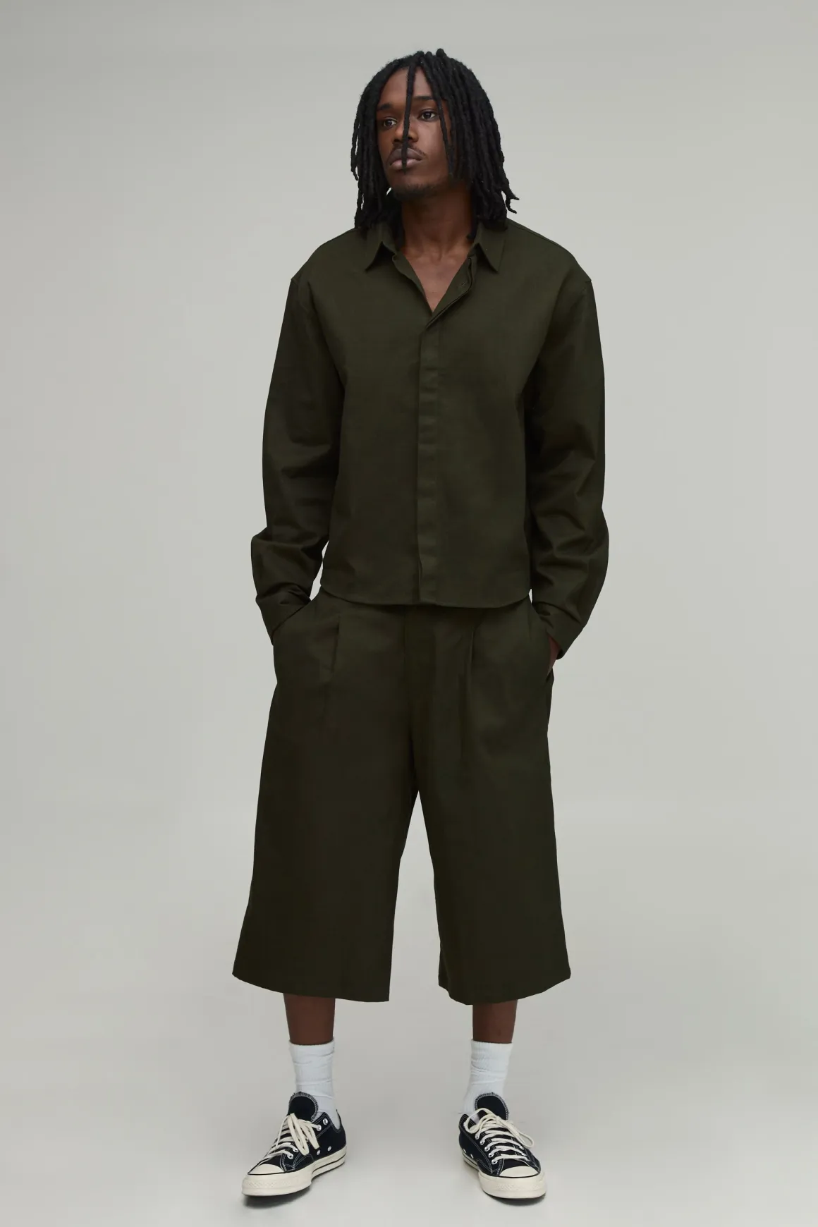 Ensemble Chemise Oversize Ample Et Jort Long Pour Homme Grand