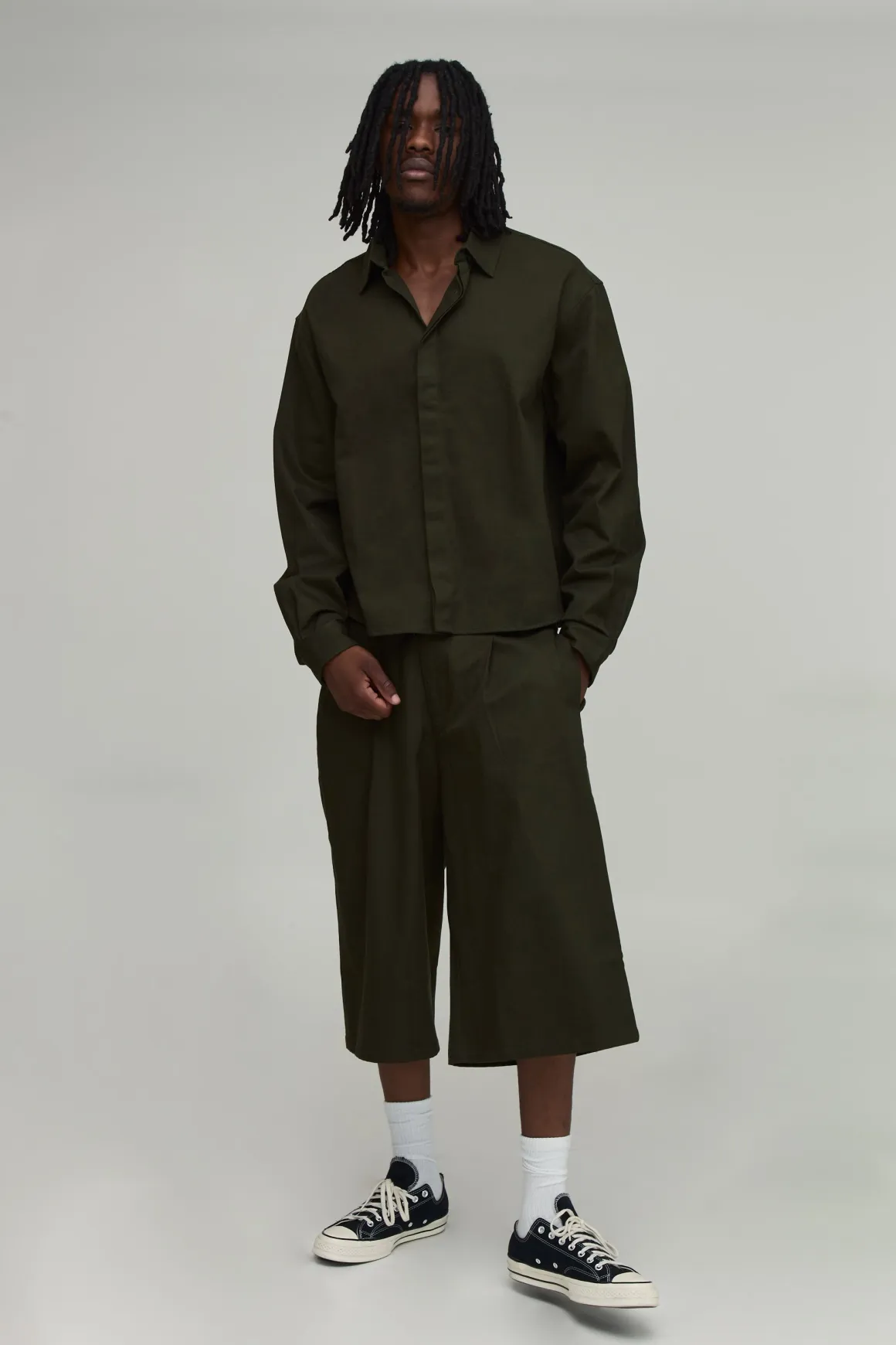 Ensemble Chemise Oversize Ample Et Jort Long Pour Homme Grand