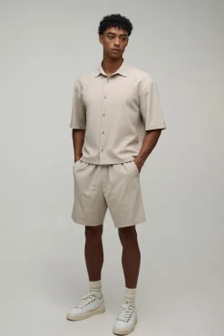 Ensemble Chemise Oversize Ample À Rayures Tennis Et Short