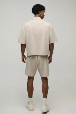 Ensemble Chemise Oversize Ample À Rayures Tennis Et Short