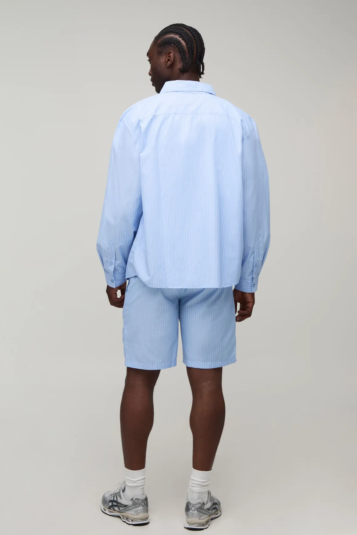 Ensemble Chemise Oversize Boxy Et Short Ample À Rayures Hautes