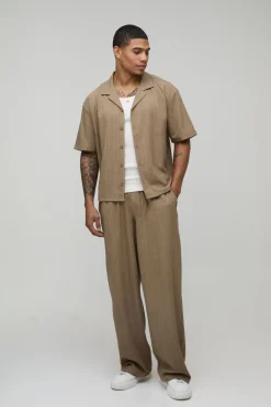 Ensemble Chemise Oversize à Carreaux et Pantalon Large