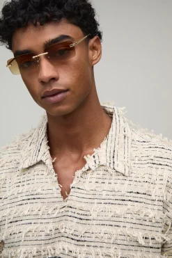 boohooMAN Ensemble Chemise Oversize Col V Profond Et Short Ample En Coton Texturé<Homme Ensembles