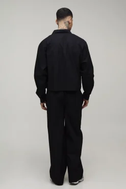 Ensemble Chemise Oversize Courte Ample Et Pantalon Large Tall