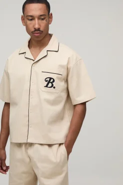 Ensemble Chemise Oversize En Sergé À Poche Détaillée Et Pantalon Décontracté