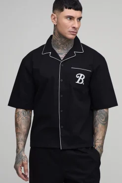boohooMAN Ensemble Chemise Oversize En Sergé Avec Poches Détaillées Et Pantalon Décontracté Tall<Homme Tout Afficher|Tenues De Soirée Tall
